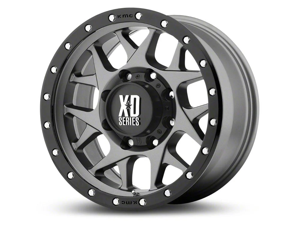 XD Bully Matte Gray with Black Ring 6-Lug Wheel; 17x9; -12mm Offset (19-26 Silverado 1500)