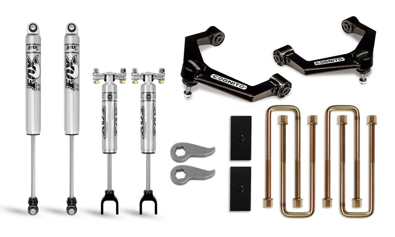 Cognito Motorsports 3-Inch Performance Control Arm Leveling Lift Kit with FOX PS 2.0 IFP Shocks (20-26 Silverado 3500 HD)