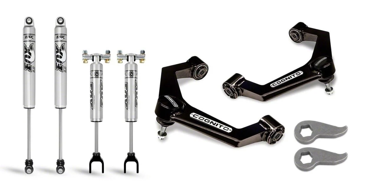 Cognito Motorsports 3-Inch Performance Control Arm Leveling Kit with FOX PS IFP Shocks (20-26 Silverado 3500 HD)