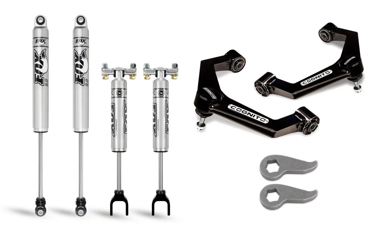 Cognito Motorsports 3-Inch Performance Uniball Leveling Lift Kit with FOX PS IFP Shocks (20-26 Silverado 3500 HD)