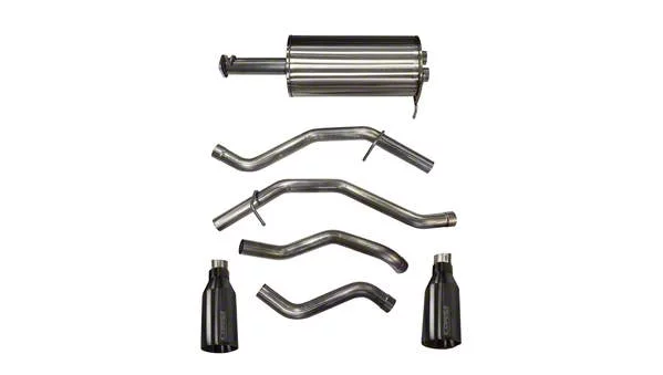 Corsa Performance Sport Dual Exhaust System with Gunmetal Tips; Rear Exit (19-24 5.7L RAM 1500)