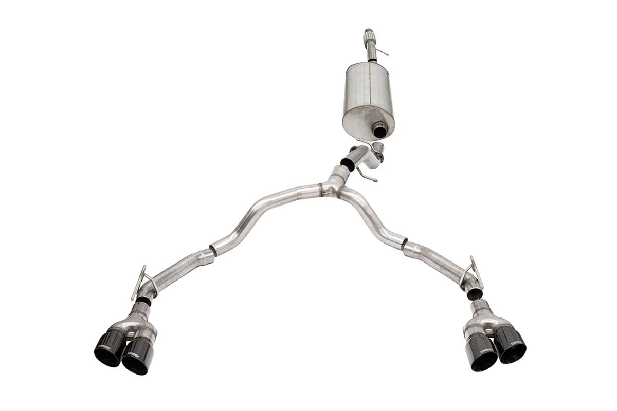 Corsa Performance Sport Dual Exhaust Systems with Black Tips; Rear Exit (21-26 5.3L Tahoe)