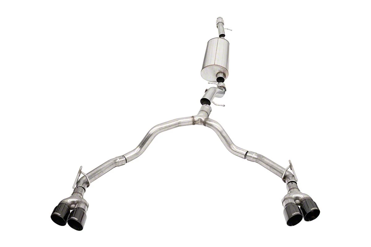 Corsa Performance Sport Dual Exhaust Systems with Black Tips; Rear Exit (21-26 6.2L Tahoe)