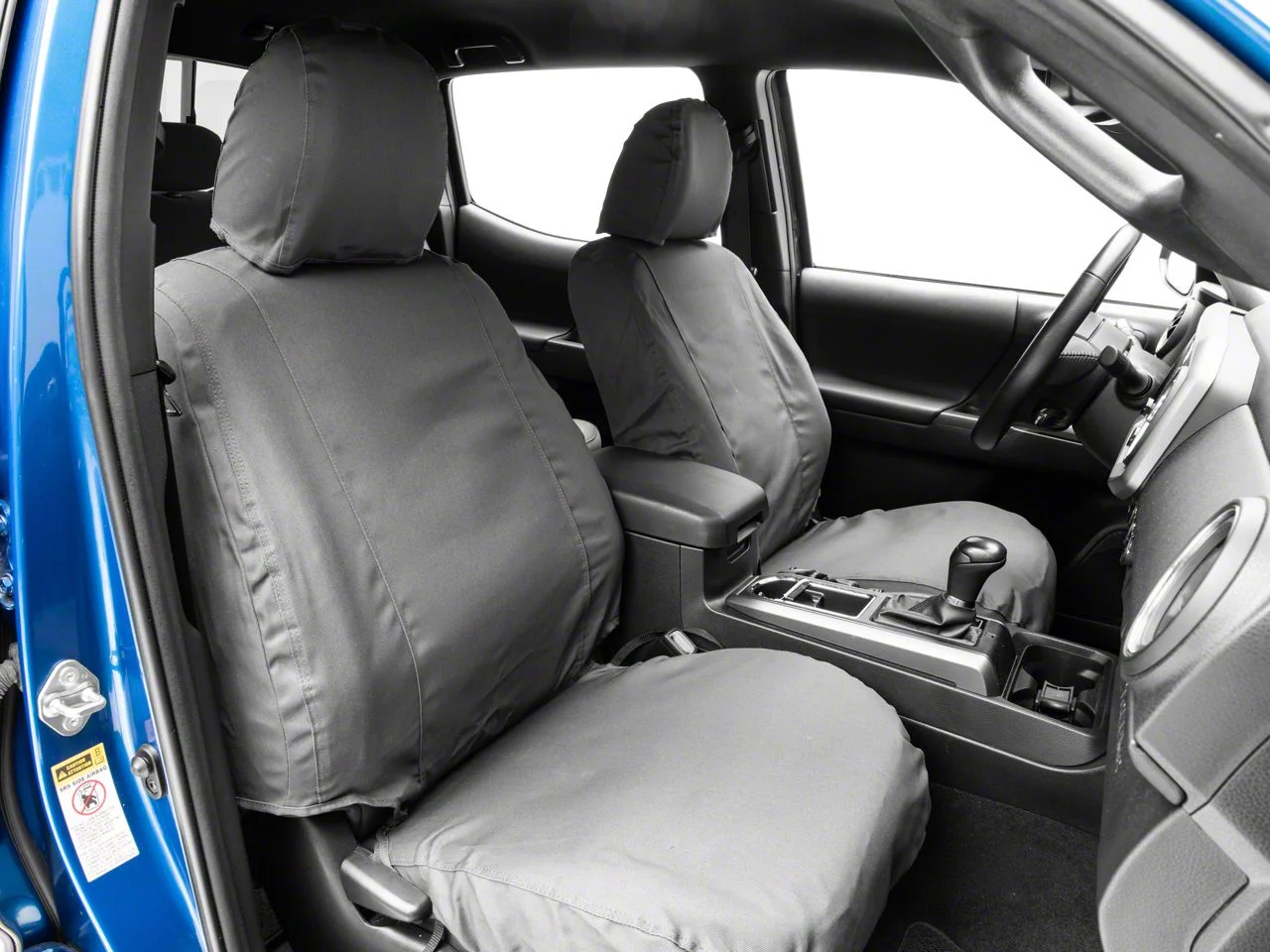 Covercraft Seat Saver Polycotton Custom Front Row Seat Covers; Charcoal (19-21 Sierra 1500 w/ Bucket Seats; 2022 Sierra 1500 Limited w/ Bucket Seats)