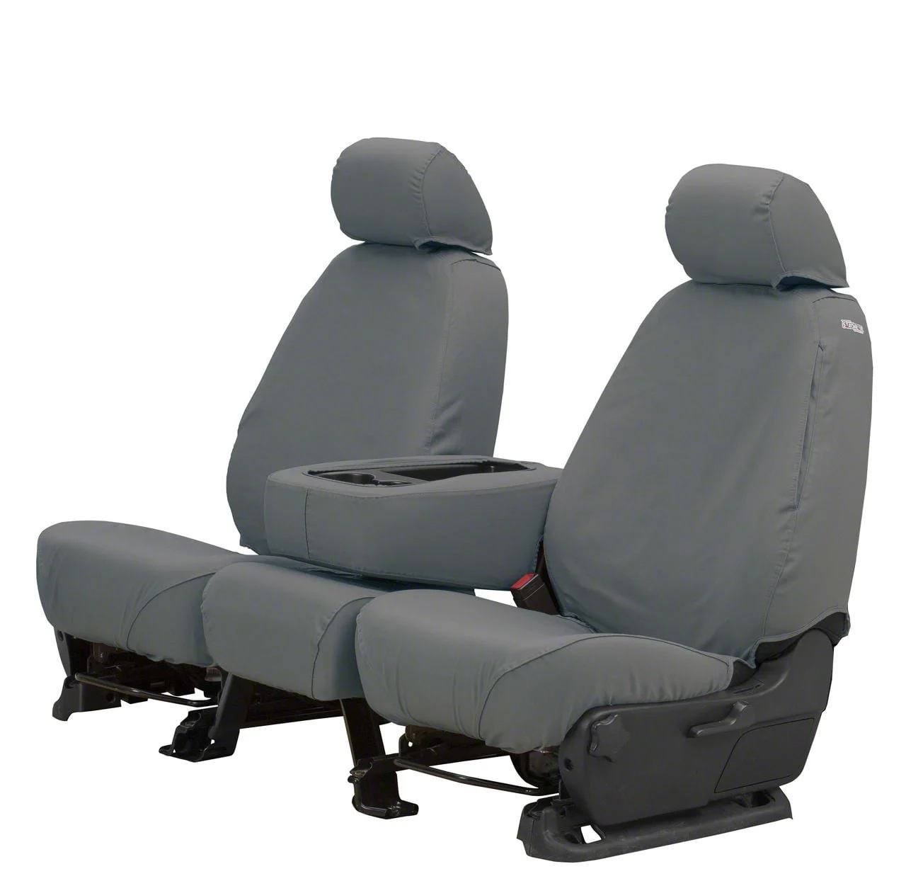 Covercraft Seat Saver Polycotton Custom Front Row Seat Covers; Gray (19-21 Sierra 1500 w/ Bucket Seats; 2022 Sierra 1500 Limited w/ Bucket Seats)