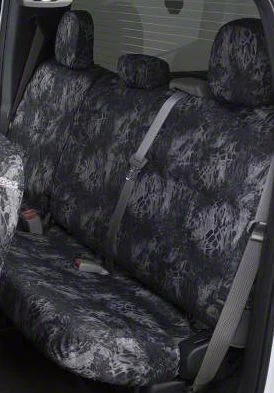 Covercraft Seat Saver Prym1 Custom Second Row Seat Cover; Blackout Camo (19-24 Silverado 1500 Double Cab, Crew Cab w/ 60/40 Split Cushion Bench Seat & Fold-Down Armrest)