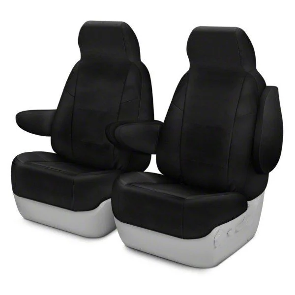 Coverking Cordura Ballistic Custom-Fit Front Seat Covers; Black (19-26 RAM 2500 w/ Bucket Seats)