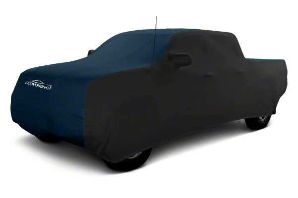 Coverking Satin Stretch Indoor Car Cover; Black/Dark Blue (15-19 Silverado 2500 HD Crew Cab)