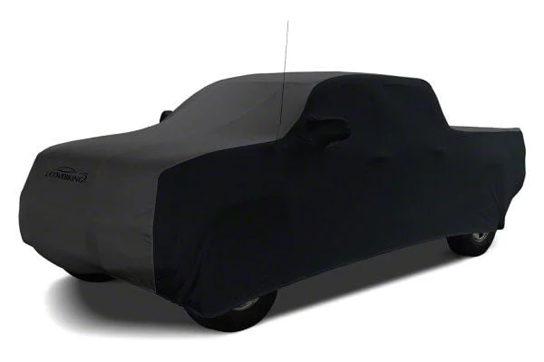 Coverking Satin Stretch Indoor Car Cover; Black/Dark Gray (15-19 Silverado 2500 HD Crew Cab)