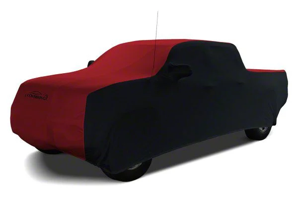 Coverking Satin Stretch Indoor Car Cover; Black/Pure Red (15-19 Silverado 2500 HD Double Cab)