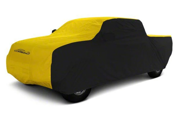 Coverking Stormproof Car Cover; Black/Yellow (15-19 Silverado 2500 HD Crew Cab)