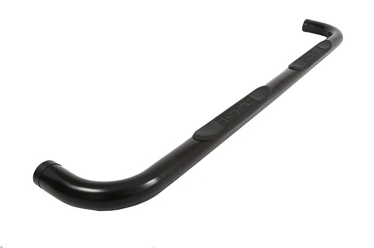 3-Inch Round UltraBlack Nerf Side Step Bars (07-19 Silverado 3500 HD Extended/Double Cab)