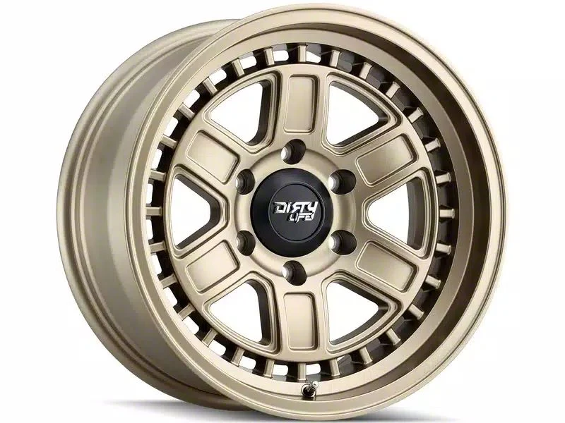 Dirty Life Cage Matte Gold 6-Lug Wheel; 17x8.5; -6mm Offset (07-13 Sierra 1500)