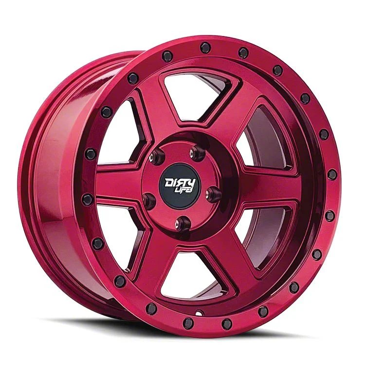 Dirty Life Compound Crimson Candy Red 6-Lug Wheel; 17x9; -38mm Offset (15-20 Yukon)
