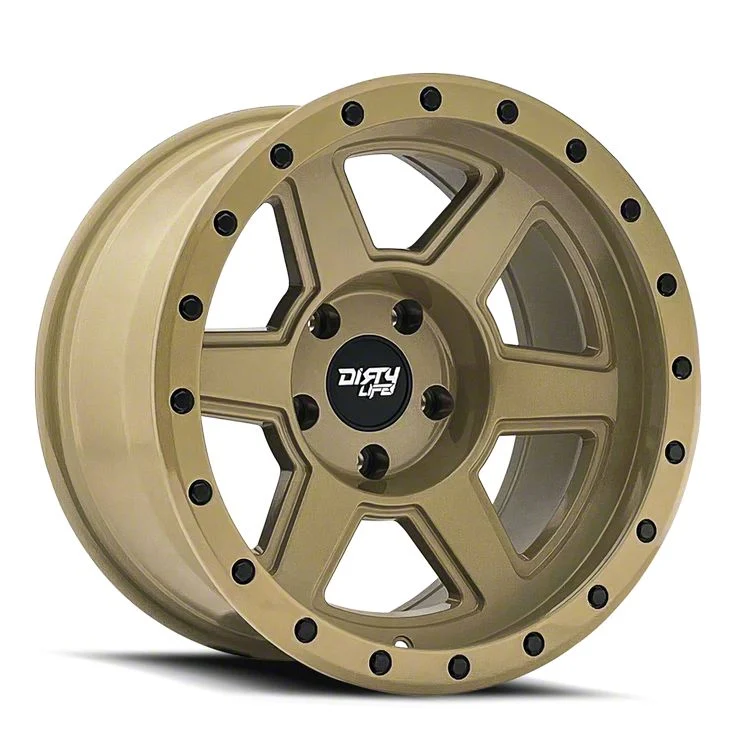 Dirty Life Compound Desert Sand 6-Lug Wheel; 17x9; -12mm Offset (15-20 Yukon)