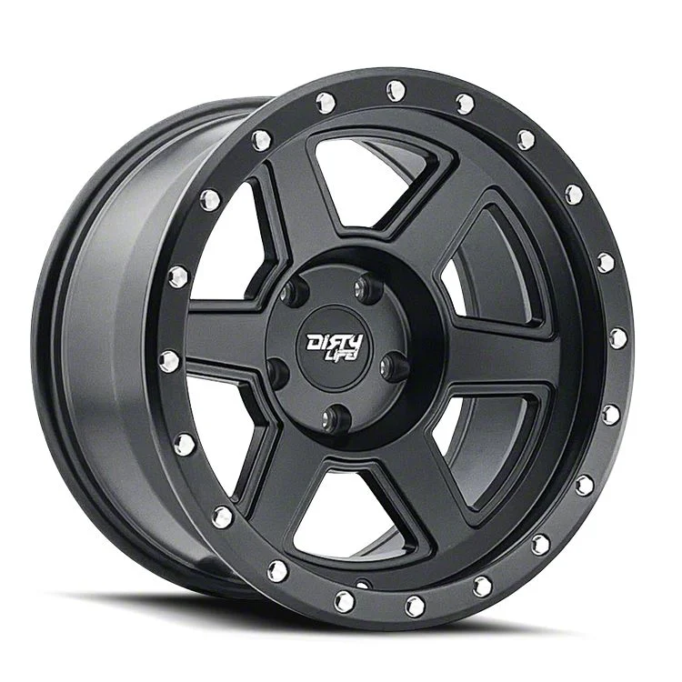 Dirty Life Compound Matte Black 6-Lug Wheel; 17x9; -12mm Offset (15-20 Yukon)