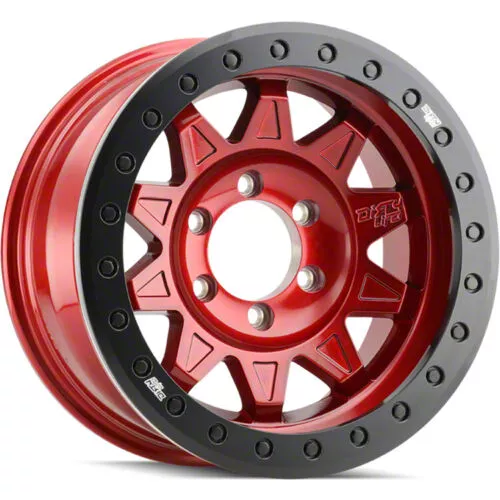 Dirty Life Roadkill Race Crimson Candy Red Beadlock 6-Lug Wheel; 17x9; -14mm Offset (15-20 Yukon)