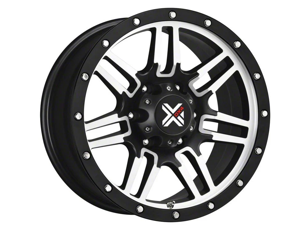 DX4 Wheels 7S Flat Black Machined 6-Lug Wheel; 17x8.5; -6mm Offset (07-13 Sierra 1500)