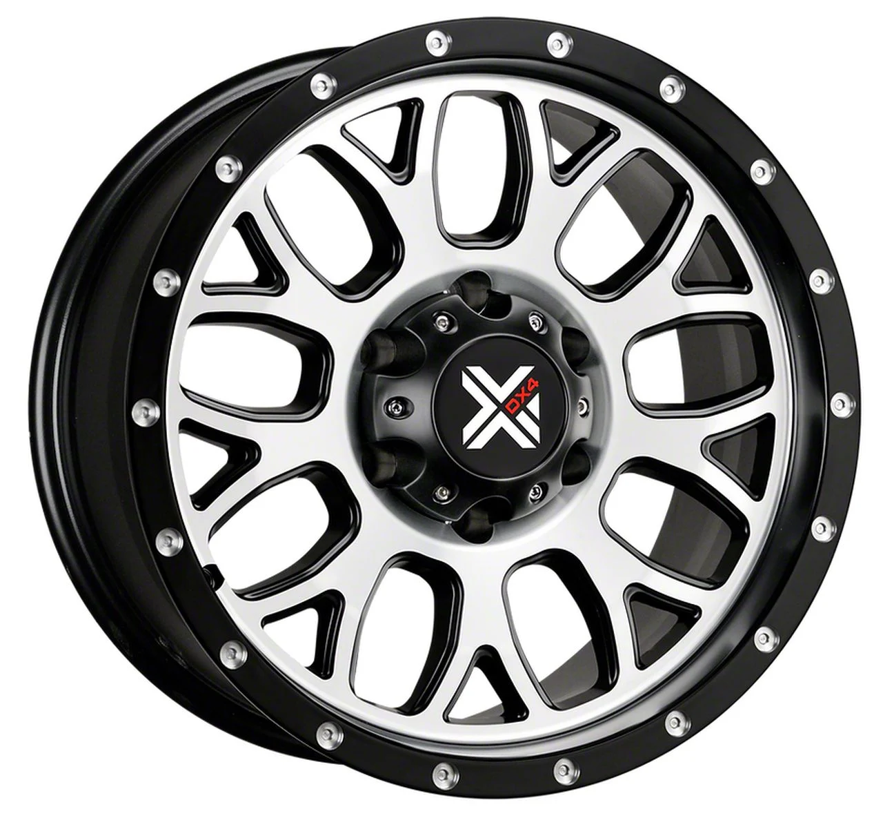DX4 Wheels GEAR Flat Black Machined 6-Lug Wheel; 17x8.5; -6mm Offset (07-13 Silverado 1500)