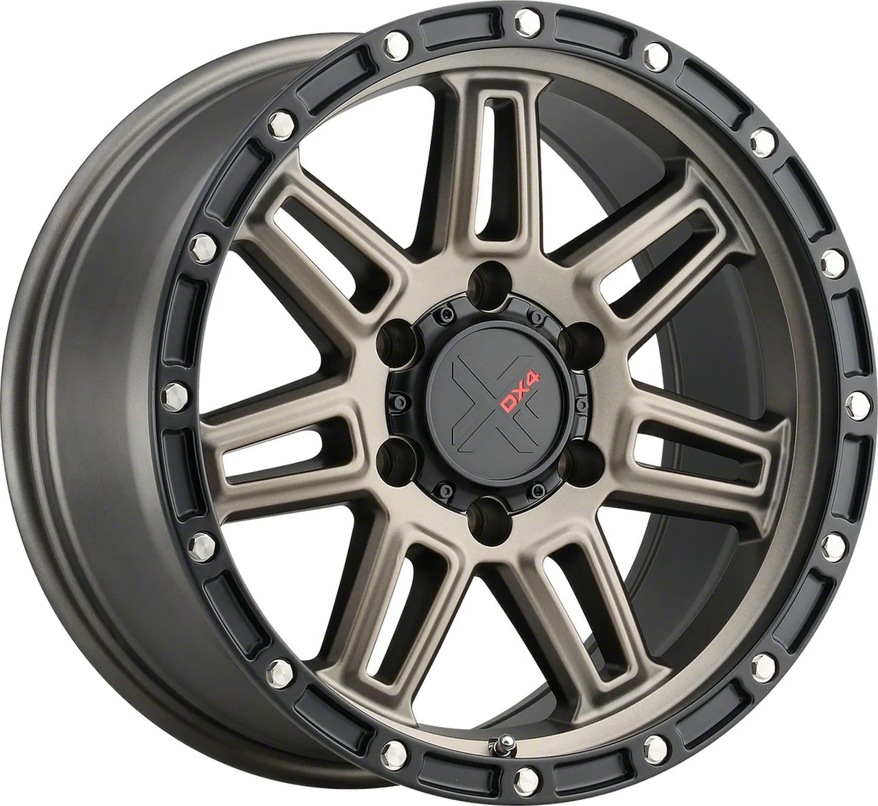 DX4 Wheels REBEL Matte Bronze with Black Ring 6-Lug Wheel; 18x9; 18mm Offset (14-18 Silverado 1500)