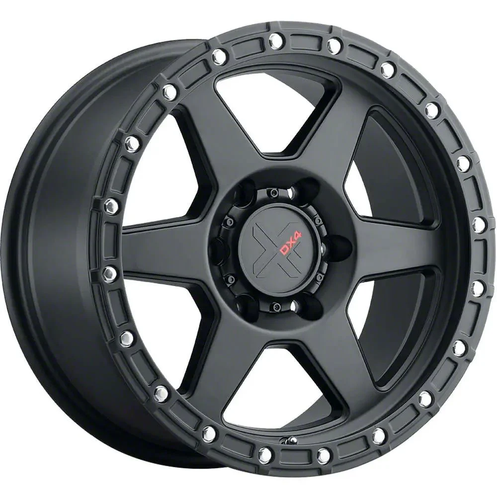 DX4 Wheels RECON Flat Black 6-Lug Wheel; 17x8.5; 10mm Offset (14-18 Sierra 1500)
