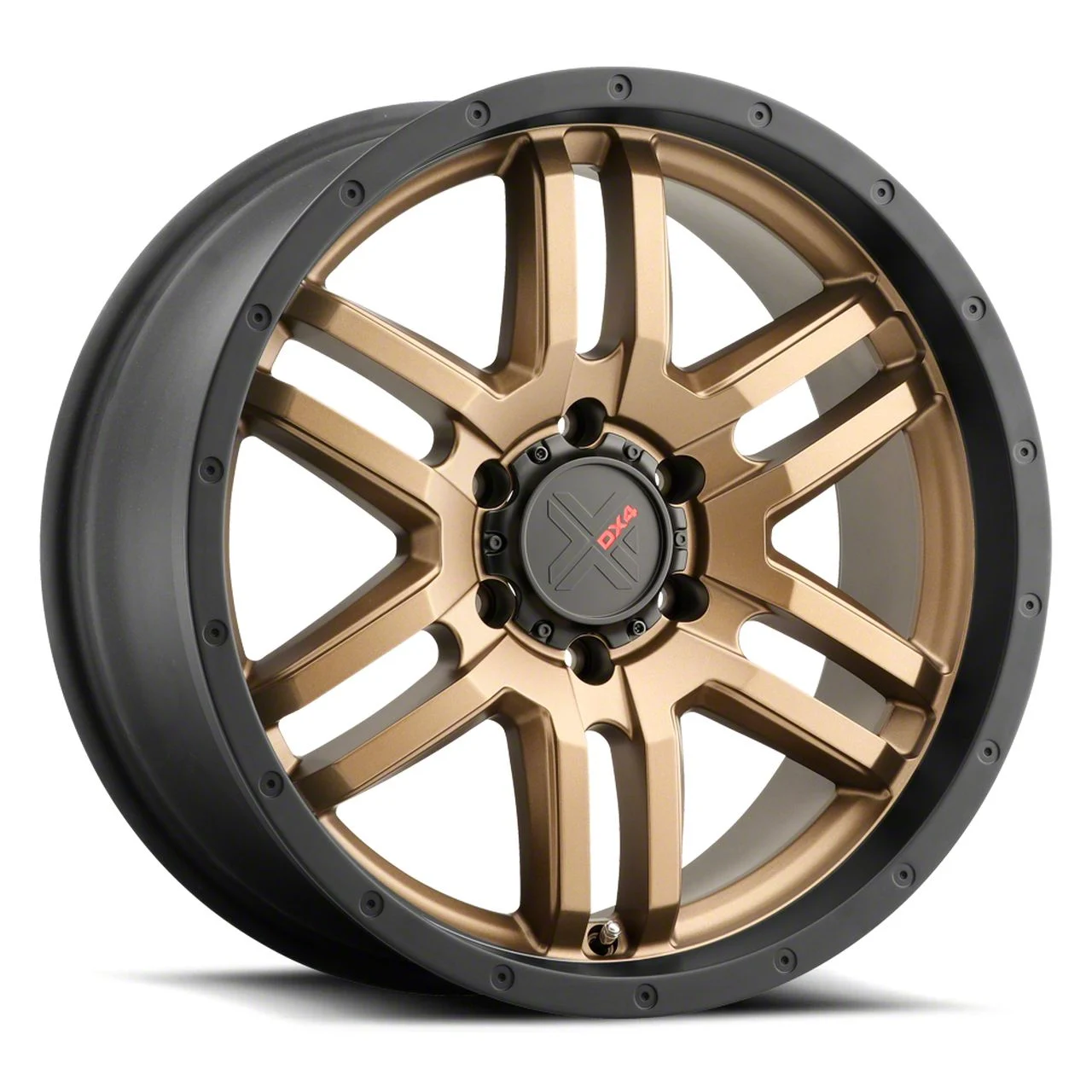 DX4 Wheels DYNO Frozen Bronze with Black Lip 6-Lug Wheel; 20x9; 10mm Offset (19-26 Silverado 1500)
