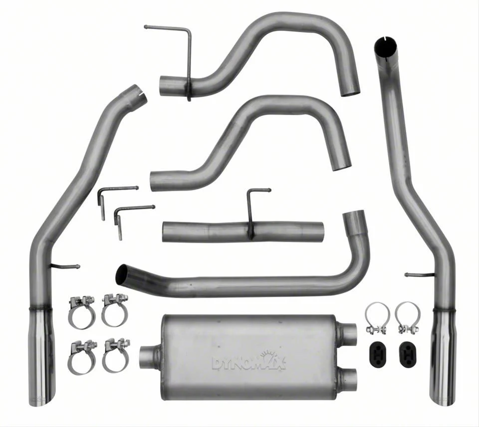 Dynomax Ultra Flo Welded Dual Exhaust System with Polished Tips; Rear Exit (04-08 4.6L F-150)