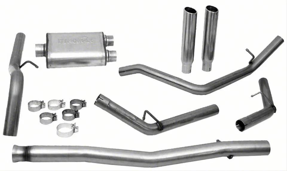 Dynomax Ultra Flo Welded Dual Exhaust System with Polished Tips; Rear Exit (09-13 5.3L Silverado 1500)