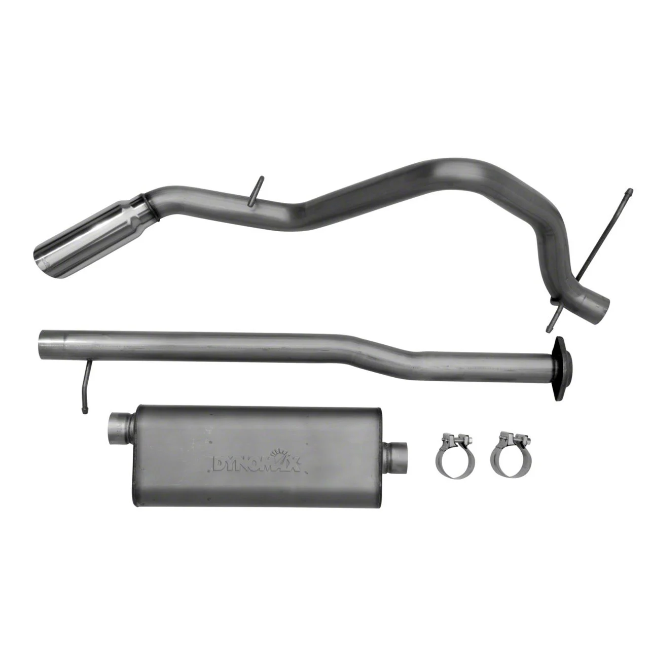 Dynomax Ultra Flo Welded Single Exhaust System with Polished Tip; Side Exit (07-08 4.8L Silverado 1500)