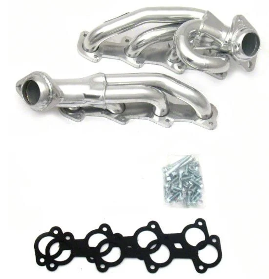 JBA 1-1/2-Inch Shorty Headers; Silver Ceramic (04-08 4.6L F-150)