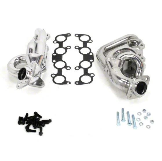 JBA 1-5/8-Inch Shorty Headers; Silver Ceramic (11-14 5.0L F-150)