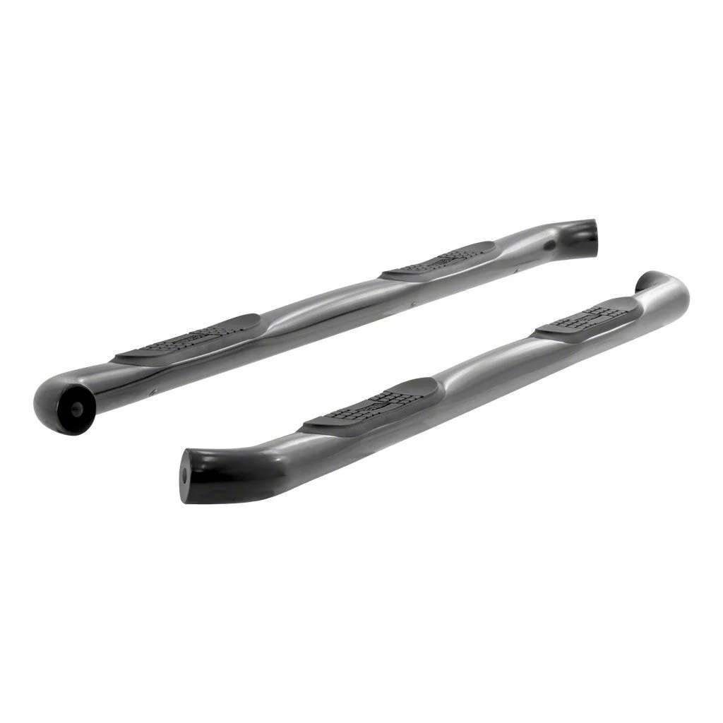 3-Inch Round Side Step Bars; Polished Stainless (15-26 F-150 SuperCrew)