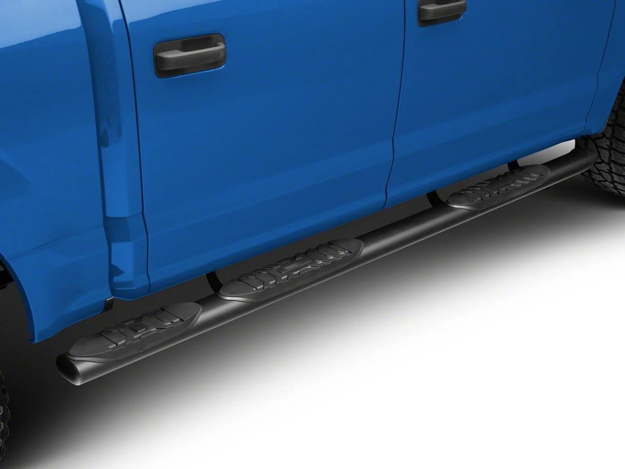 5-Inch Extreme Wheel-to-Wheel Side Step Bars; Black (15-24 F-150 SuperCrew w/ 5-1/2-Foot Bed)