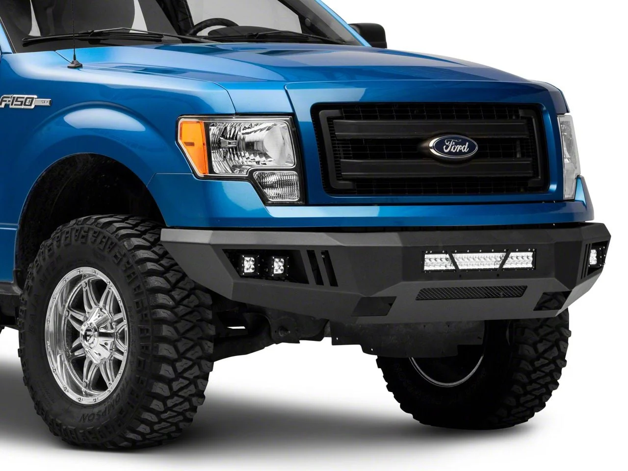 Armour Front Bumper with LED Lights; Black (09-14 F-150, Excluding Raptor)