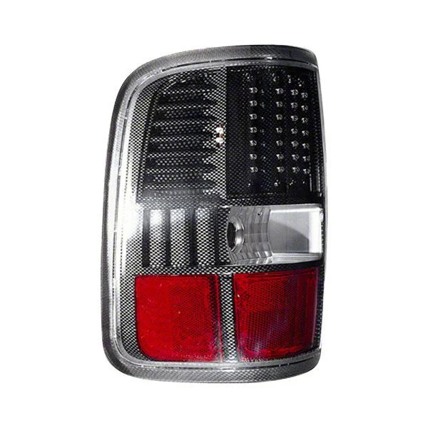 LED Tail Lights; Carbon Fiber Housing; Red/Clear Lens (04-08 F-150 Styleside)