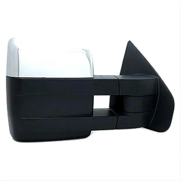 Replacement Memory Powered Heated Towing Mirror with Turn Signal and Puddle Light; Passenger Side; Chrome Cap (08-14 F-150)