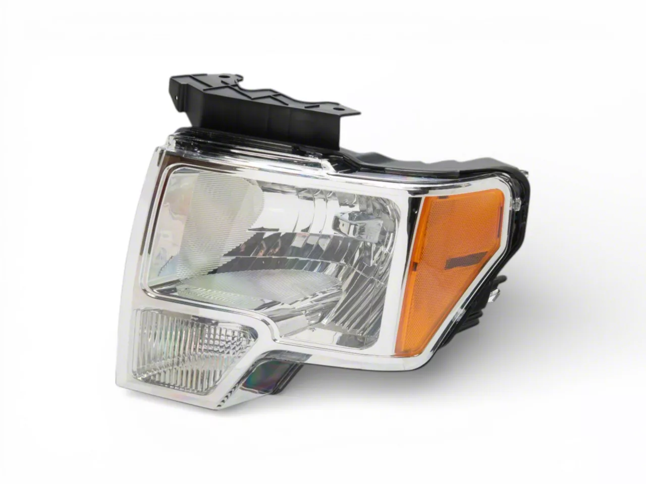 OE Style Headlight; Chrome Housing; Clear Lens; Driver Side (09-14 F-150 w/ Factory Halogen Headlights)