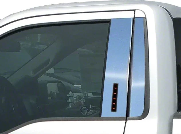 Pillar Post Trim with Keyless Entry Opening; Stainless Steel (15-26 F-150 Regular Cab)