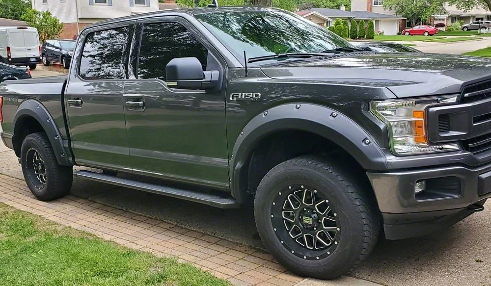 Pocket Dimple Style Fender Flares; Smooth Black (18-20 F-150, Excluding Raptor)