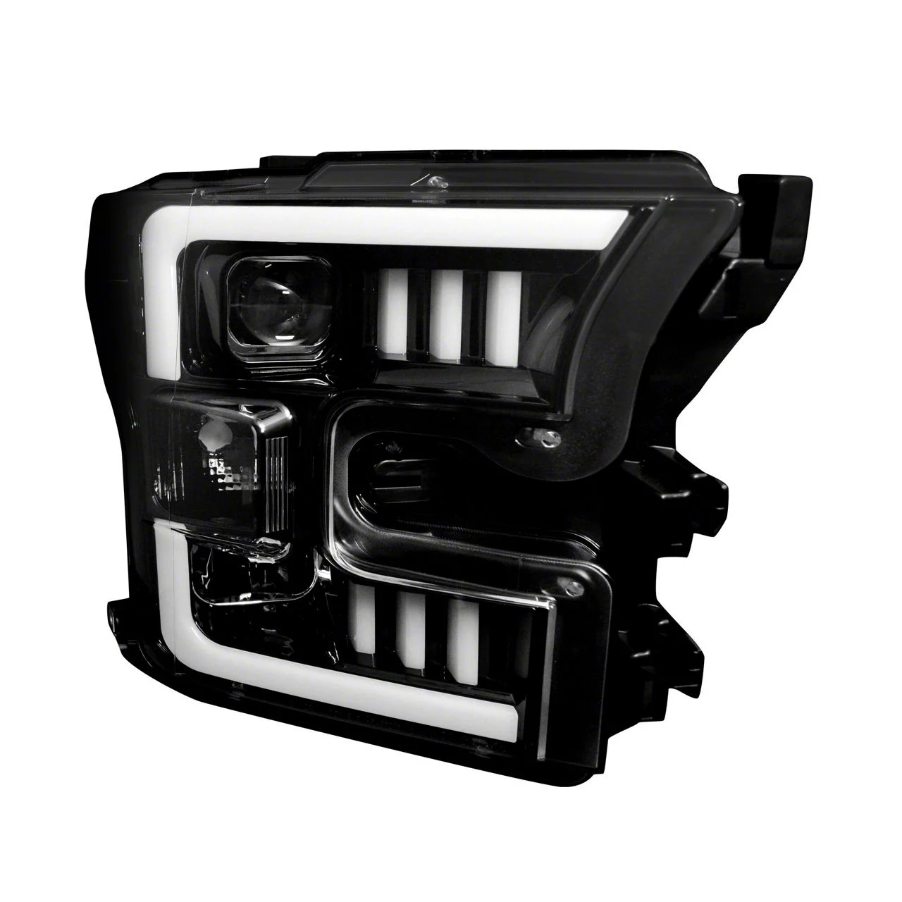 Projector Headlights; Black Housing; Smoked Lens (15-17 F-150 w/ Factory Halogen Headlights)