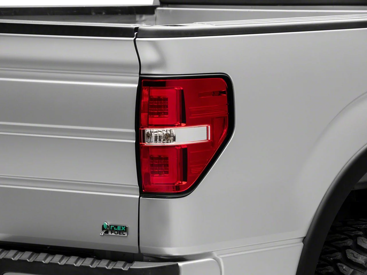 Version 2 Light Bar LED Tail Lights; Chrome Housing; Red/Clear Lens (09-14 F-150 Styleside)