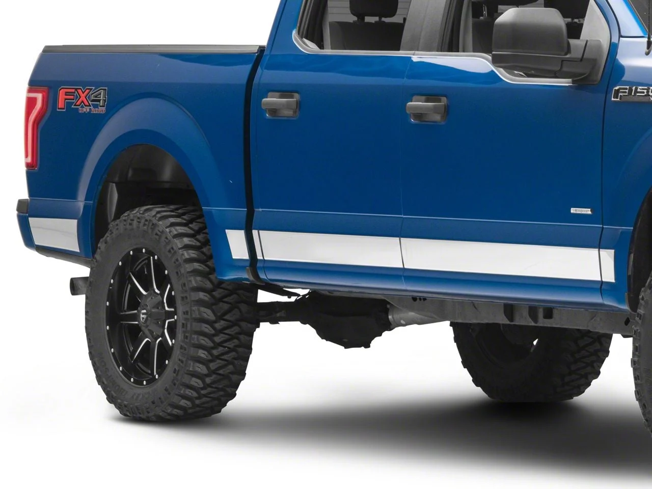 Rocker Panel Trim; Stainless Steel (15-20 F-150 SuperCrew w/ 5-1/2-Foot Bed)
