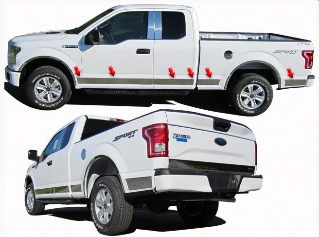Rocker Panel Trim; Stainless Steel (15-20 F-150 SuperCab)