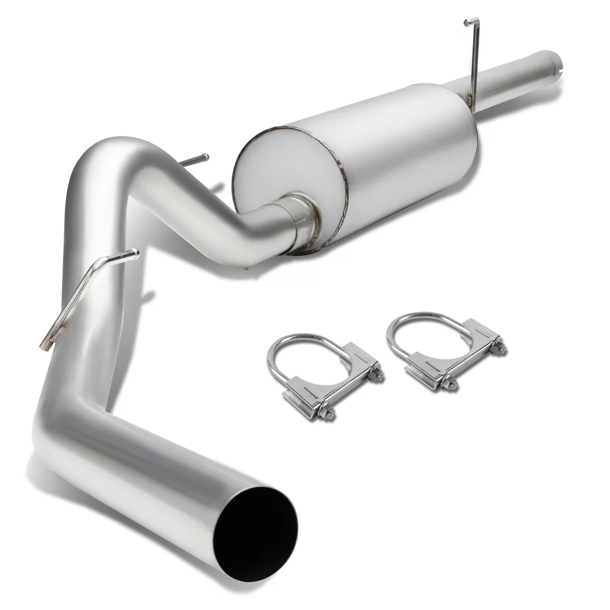 Single Exhaust System with Polished Tip; Side Exit (10-14 6.2L F-150)