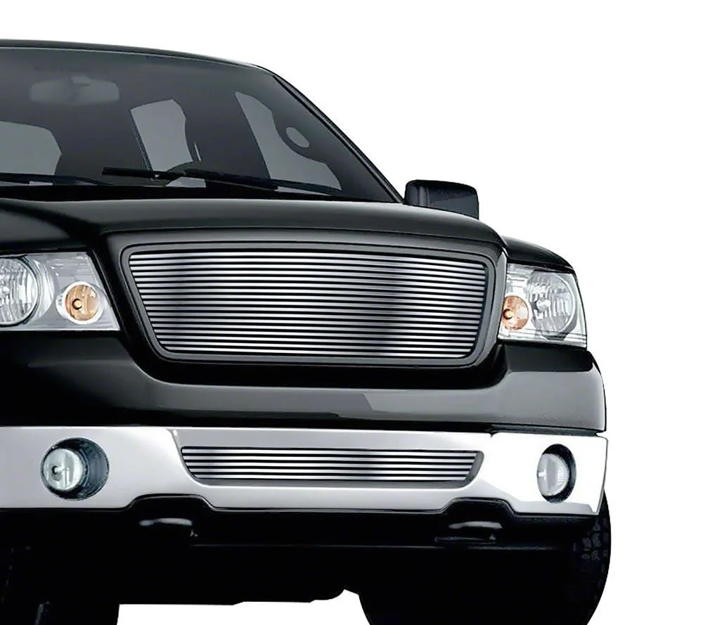 Stainless Steel Billet Upper and Lower Grille Insert; Chrome (06-08 F-150, Excluding FX2)