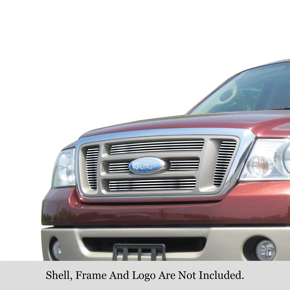 Six Piece Stainless Steel Upper Inner Grille Insert Overlay; Chrome (04-08 F-150, Excluding FX2 & Lariat)
