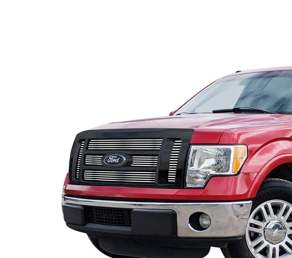 Stainless Steel Rivet Upper Grille Overlay; Chrome (09-12 F-150 Lariat, King Ranch)