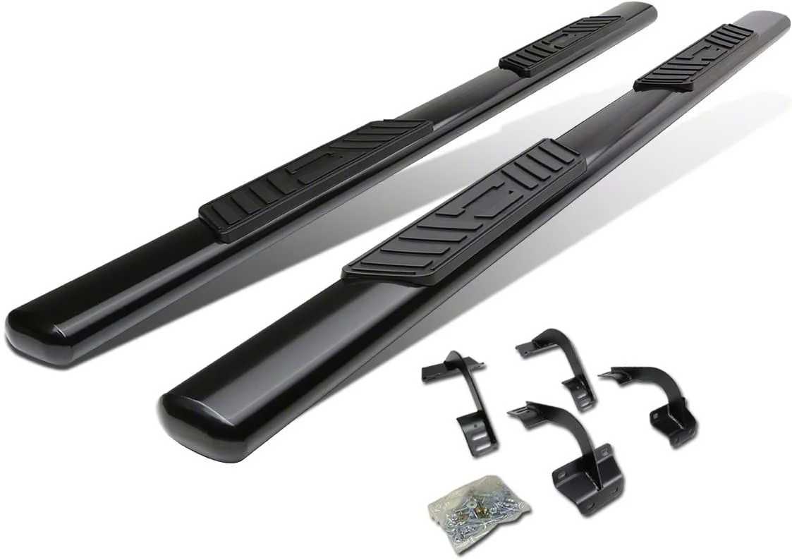 Step Nerf Bar; 5-Inch Oval; Straight; Black (15-18 F-150 SuperCab)