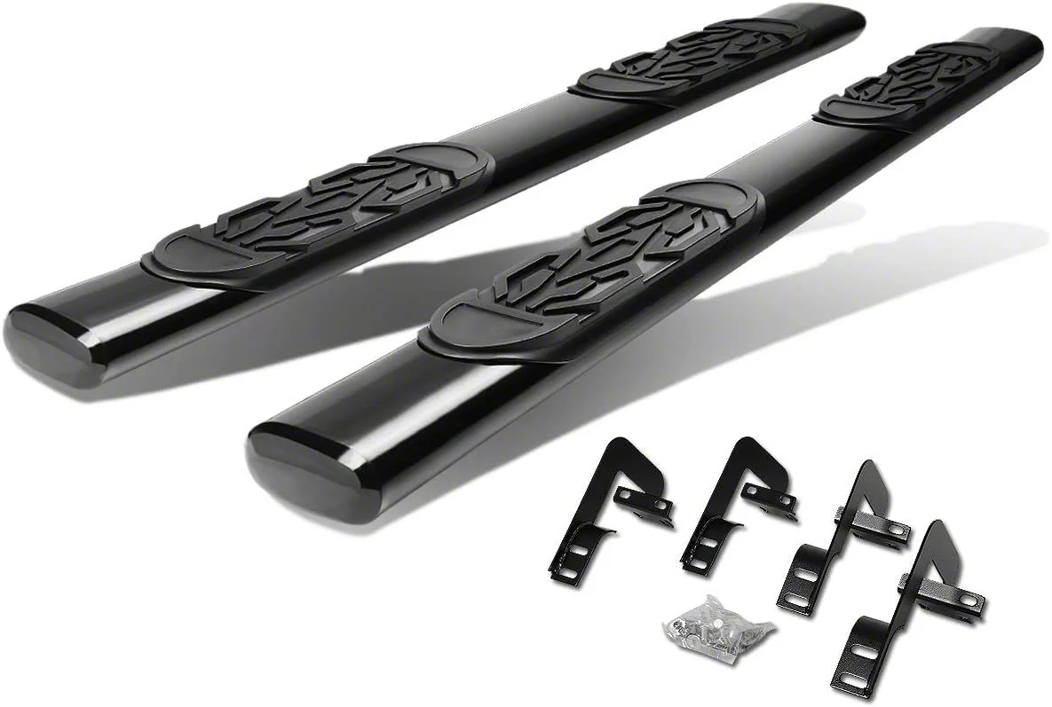 Step Nerf Bar; 6-Inch Oval; Straight; Black (01-03 F-150 SuperCrew)