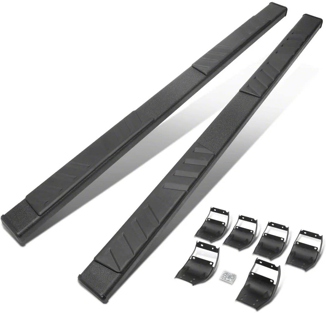 5-Inch Flat Step Running Boards; Black (15-20 F-150 SuperCab)